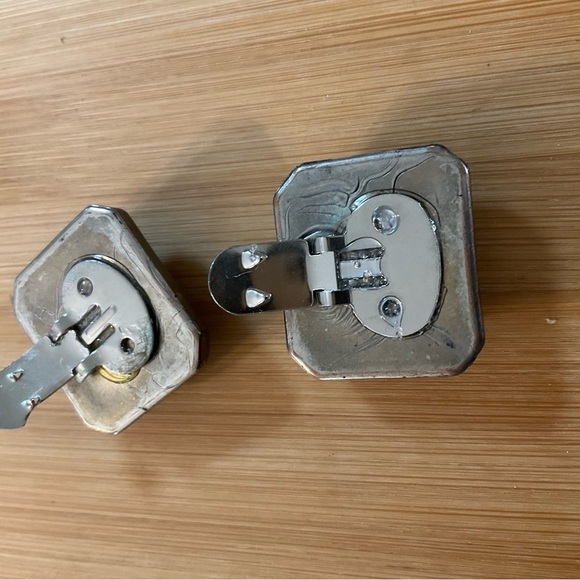 Hand Crafted Shoe Clips Burnt Orange Antique Silver 1 1/4” x 1 1/8” Shoe Bows - Picture 5 of 7